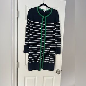 Navy and Green Striped Cardigan